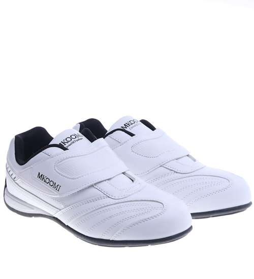 Białe sportowe buty na rzep E4-3 13996 S244/