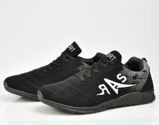 Zamszowe buty sportowe dla mężczyzn  BLACK/WHITE /G4-1 3008 S192/