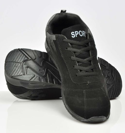 Zamszowe buty sportowe dla mężczyzn  BLACK/WHITE /G4-1 3008 S192/
