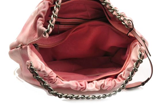 Cieniowana torebka damska z łańcuszkiem Różowa /Ht219 S169/