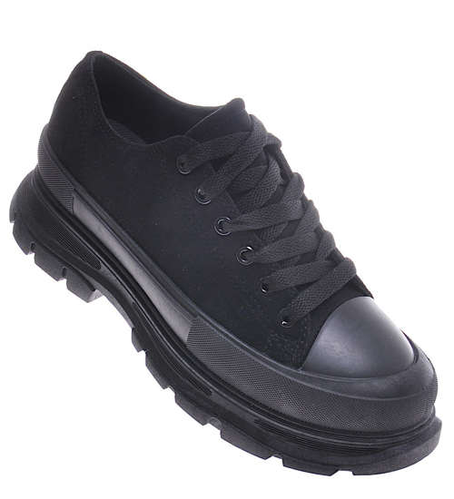 Czarne buty damskie na platformie /A8-2 11453 W203/