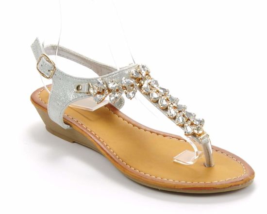 Srebrne sandały japonki z cyrkoniami /E9-1 Ae585 S212/