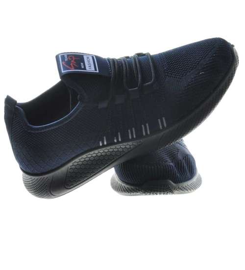 Lekkie buty sportowe dla mężczyzn Granatowe /E6-3 7993 S2175/