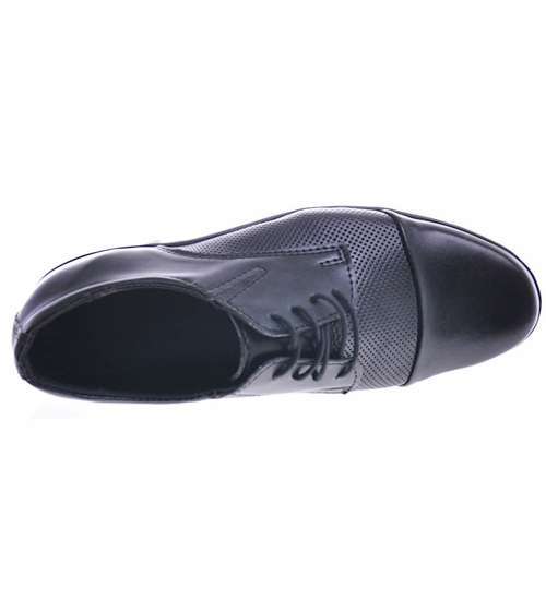 Czarne chłopięce pantofle- buty do komunii /H3-1 11317 D700/