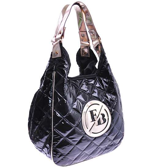 Mega pojemna czarna torebka Shopper Bag F/B /H2-K47 TB389 M595/