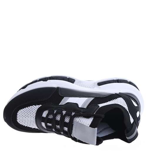 Czarno białe sportowe buty damskie /A3-2 15138 T381/
