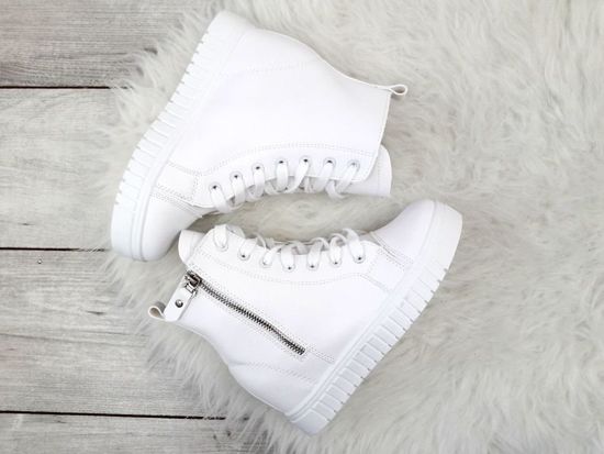 Sneakersy z zameczkiem /E8-1 Ae147 S484/ Białe