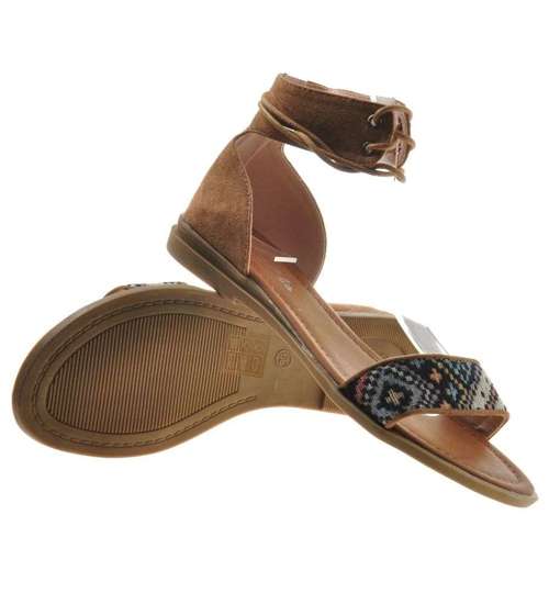 Sznurowane sandały w azteckim stylu /H10 8442 S194/ 