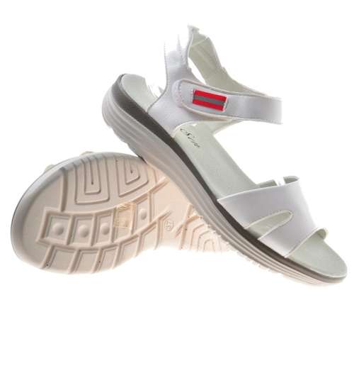 Sportowe sandały damskie w kolorze Białym /E7-3 8711 S204/