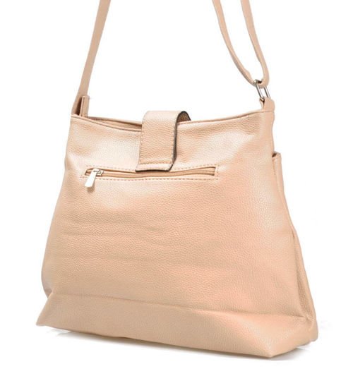Beżowa torebka damska na ramię shopper bag /TR135 S240/