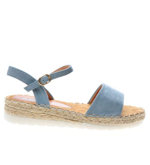 Niebieskie sandały espadryle na platformie /X4-5 4842 9-36/