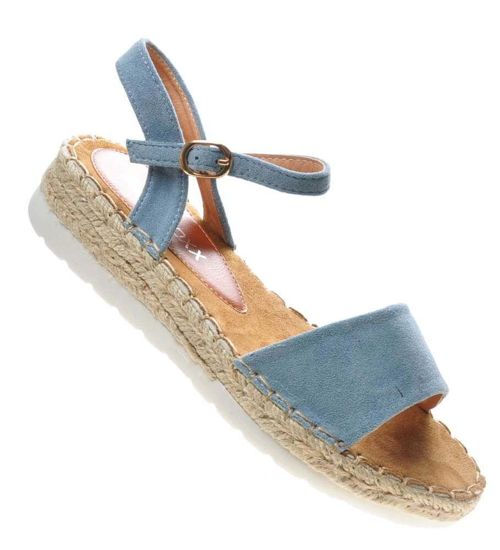 Niebieskie sandały espadryle na platformie /X4-5 4842 9-36/