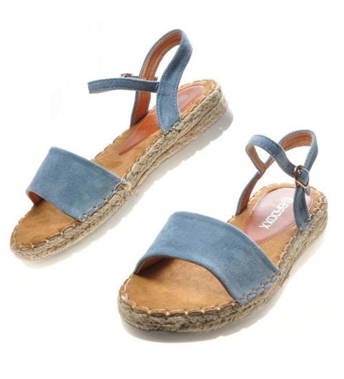 Niebieskie sandały espadryle na platformie /X4-5 4842 9-36/