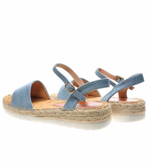 Niebieskie sandały espadryle na platformie /X4-5 4842 9-36/