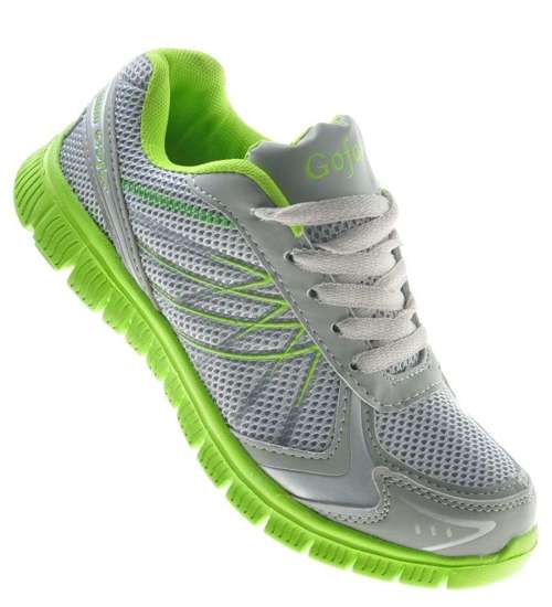 Lekkie buty sportowe L.Grey-Green / F4-2 8412 S203/