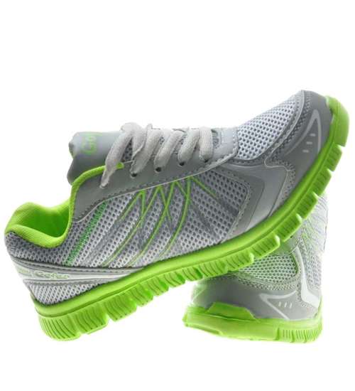 Lekkie buty sportowe L.Grey-Green / F4-2 8412 S203/