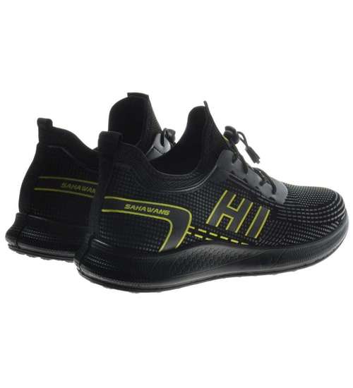Sportowe buty męskie Black-Yellow /E1-3 9081 S317/