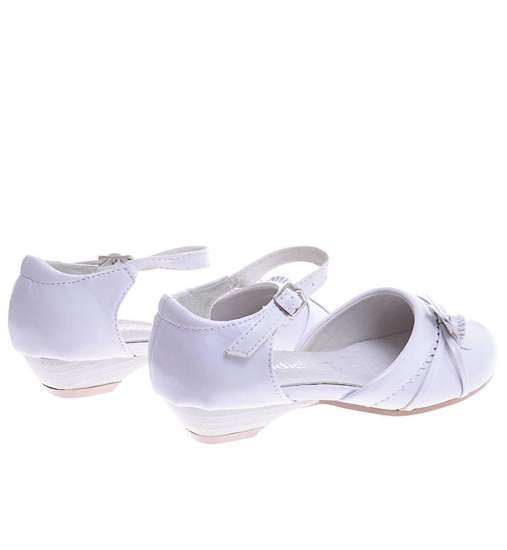 Białe komunijne balerinki buty dziewczęce /E6-2 11385 T199/