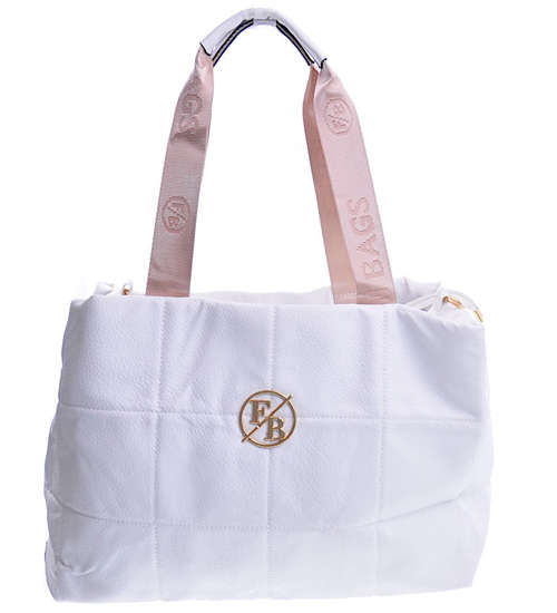 Duża biała torebka damska Shopper Bag F/B /H2-K4 TB328 M499/