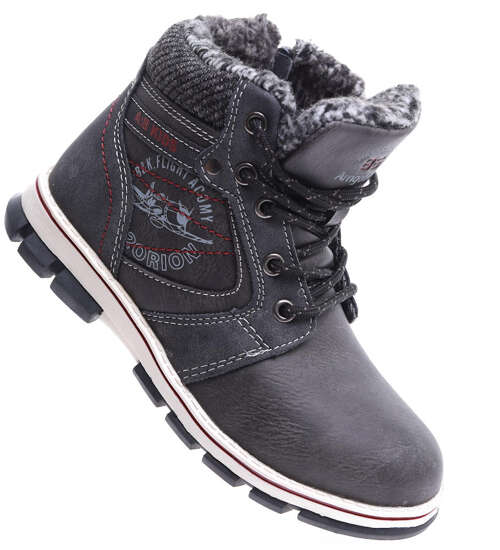 Zimowe sznurowane buty chłopięce /C3-3 15316 T562/