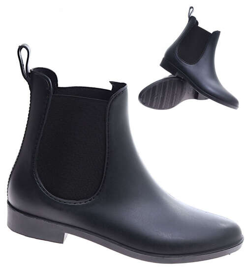 Czarne krótkie kalosze gumowce sztyblety Rain Chic /C5-1 1256 T391/