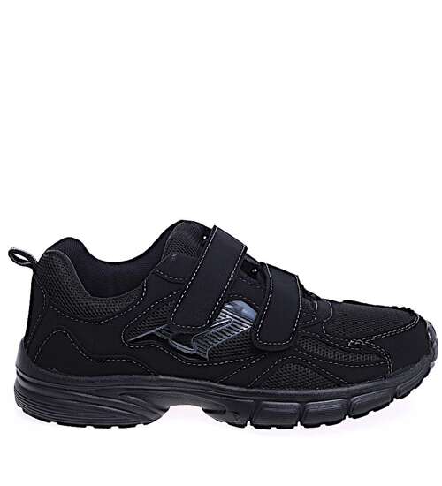 Chłopięce czarne buty sportowe na rzepy /C6-1 15944  T396/