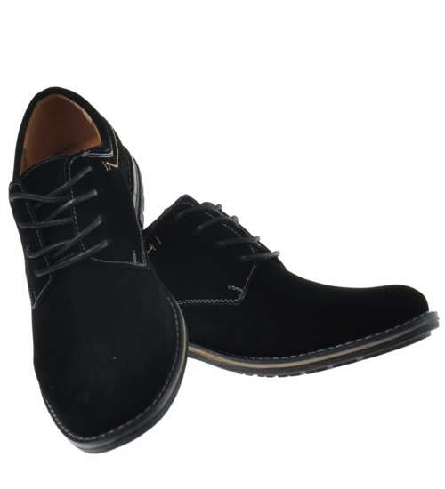 Zamszowe buty męskie z wiązaniami /G7-3 9451 S316/