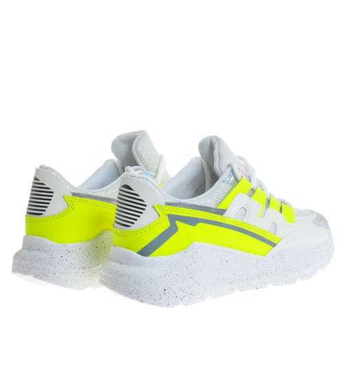 Damskie sneakersy Żółty Neon /B6-2 10097 S289/ 