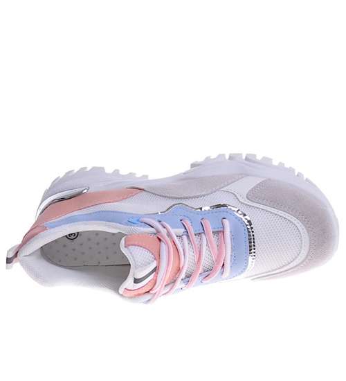 Damskie sneakersy na platformie Pink /G5-3 10623 S498/