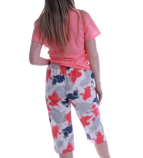 Brzoskwiniowa damska piżama z księżycem /H2-K46 P75 S195/