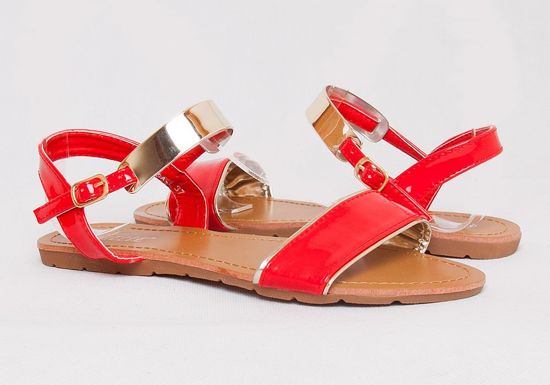 Czerwone sandały / D9-2 Q272 Sx124/ 