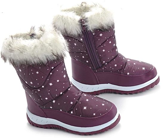 Buty dziecięce- Kozaki śniegowce z ociepleniem PURPUROWE /C4-1 Ae1127 290/