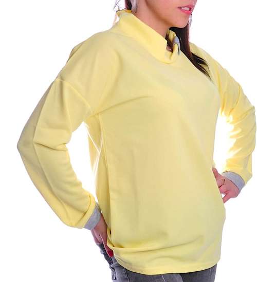 Żółta bluzka damska z kołnierzykiem /OST247 C-1627 H2 /