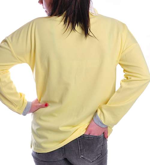 Żółta bluzka damska z kołnierzykiem /OST247 C-1627 H2 /