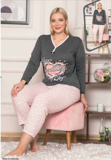 Bawełniana damska piżama Happy Day Size Plus /KA-5 7718 S195/