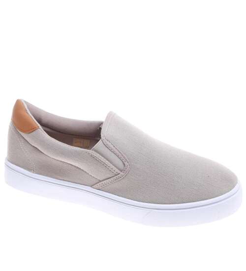 Męskie trampki slip on Khaki /B2-3 16516 T284/