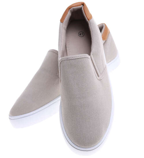 Męskie trampki slip on Khaki /B2-3 16516 T284/