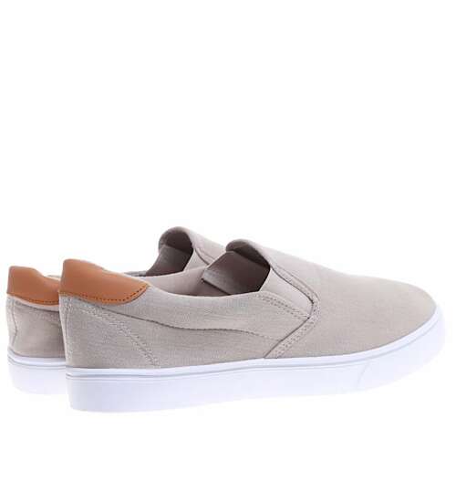 Męskie trampki slip on Khaki /B2-3 16516 T284/