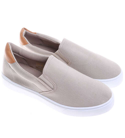 Męskie trampki slip on Khaki /B2-3 16516 T284/