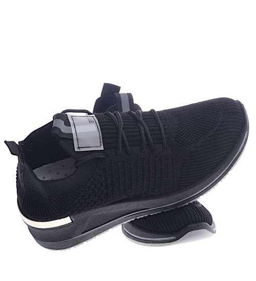 Czarne trampki sneakersy na koturnie /B2-2 13201 T395/