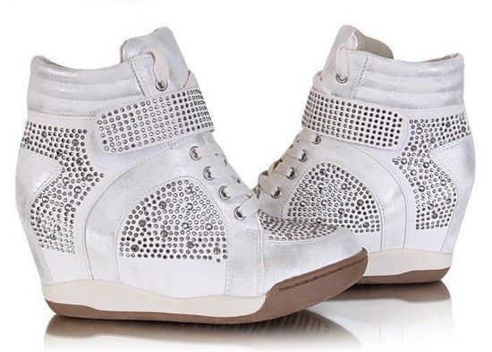 Sneakersy trampki z kryształkami /C3-2 Z20 Sx243/ White