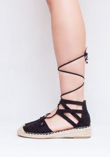 Czarne espadryle lace up /G6-1 Q161 Sx399/