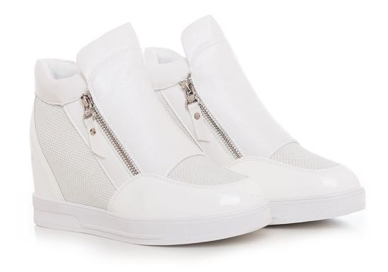 Białe trampki sneakersy z suwakami /F9-2 Ae117 t219/