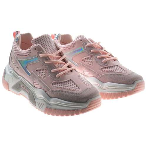 Różowe buty sportowe na platformie /A5-2 8144 S492/