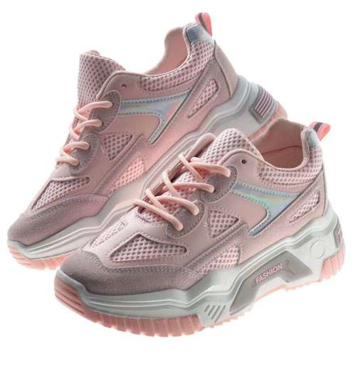 Różowe buty sportowe na platformie /A5-2 8144 S492/