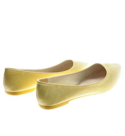 Żółte lakierowane balerinki damskie /G4-1 8248 S191/