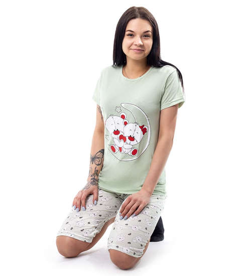 Zielona damska piżama z bawełny /H2-K57 11058 S192/