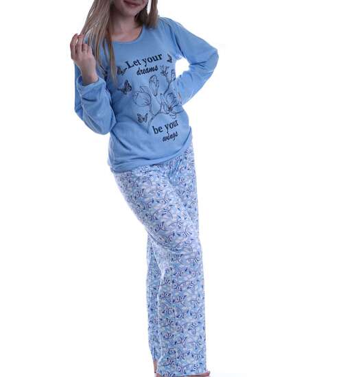 Niebieska piżama z długimi rękawami /H2-K49 P86 S195/