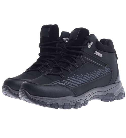 Ocieplane zimowe buty trekkingowe Czarne /A2-3 15391 T534/