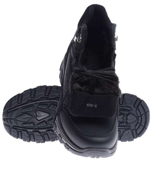 Ocieplane zimowe buty trekkingowe Czarne /A2-3 15391 T534/